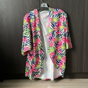 Tropical kimono cover up